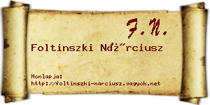 Foltinszki Nárciusz névjegykártya