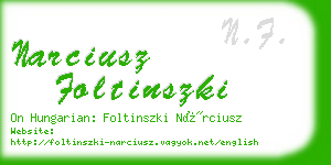 narciusz foltinszki business card